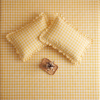 Dream Weaverz Home Polycotton (Flat) 260TC DoubleSIZE BEDSHEET(Yellow Check)