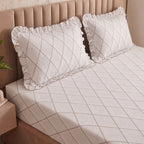Dream Weaverz Home Polycotton (Fitted) 260TC DoubleSIZE BEDSHEET(White)