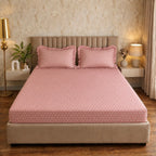 Dream Weaverz Home Polycotton (Fitted) 260TC DoubleSIZE BEDSHEET(Pink)