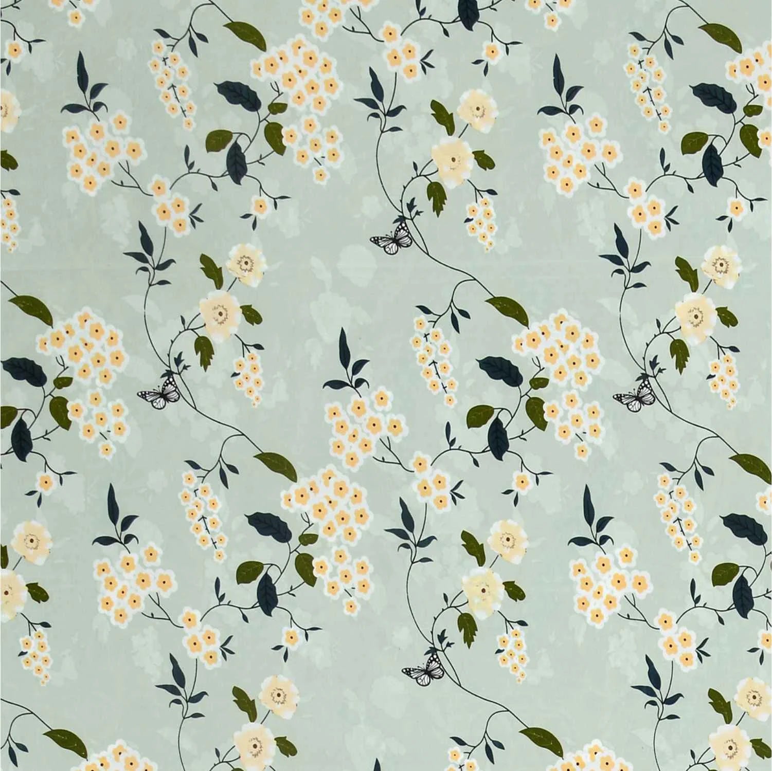 Dream Weaverz Polycotton Double Fitted (Elastic) 260 TC Floral 1 Bedsheet with 2 Pillow Covers (Green)