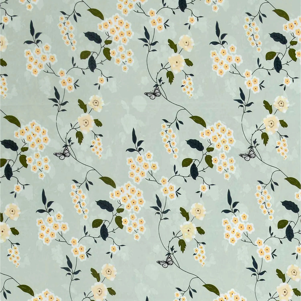 Dream Weaverz Home Polycotton Double Fitted (Elastic) 260 TC Floral 1 Bedsheet with 2 Pillow Covers (Green)