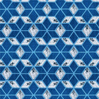 Dream Weaverz Home Polycotton King Fitted (Elastic) 260 TC Abstract 1 Bedsheet with 2 Pillow Covers (Blue-White)
