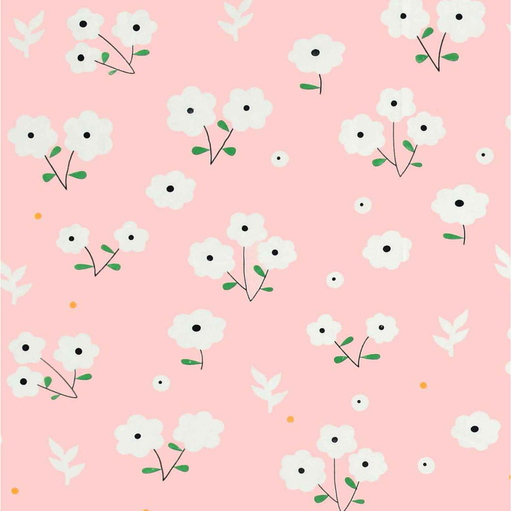 Dream Weaverz Home Polycotton King Fitted (Elastic) 260 TC Floral 1 Bedsheet with 2 Pillow Covers (Baby Pink)