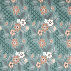 Dream Weaverz Home Polycotton King Fitted (Elastic) 260 TC Floral 1 Bedsheet (Green-Brown)