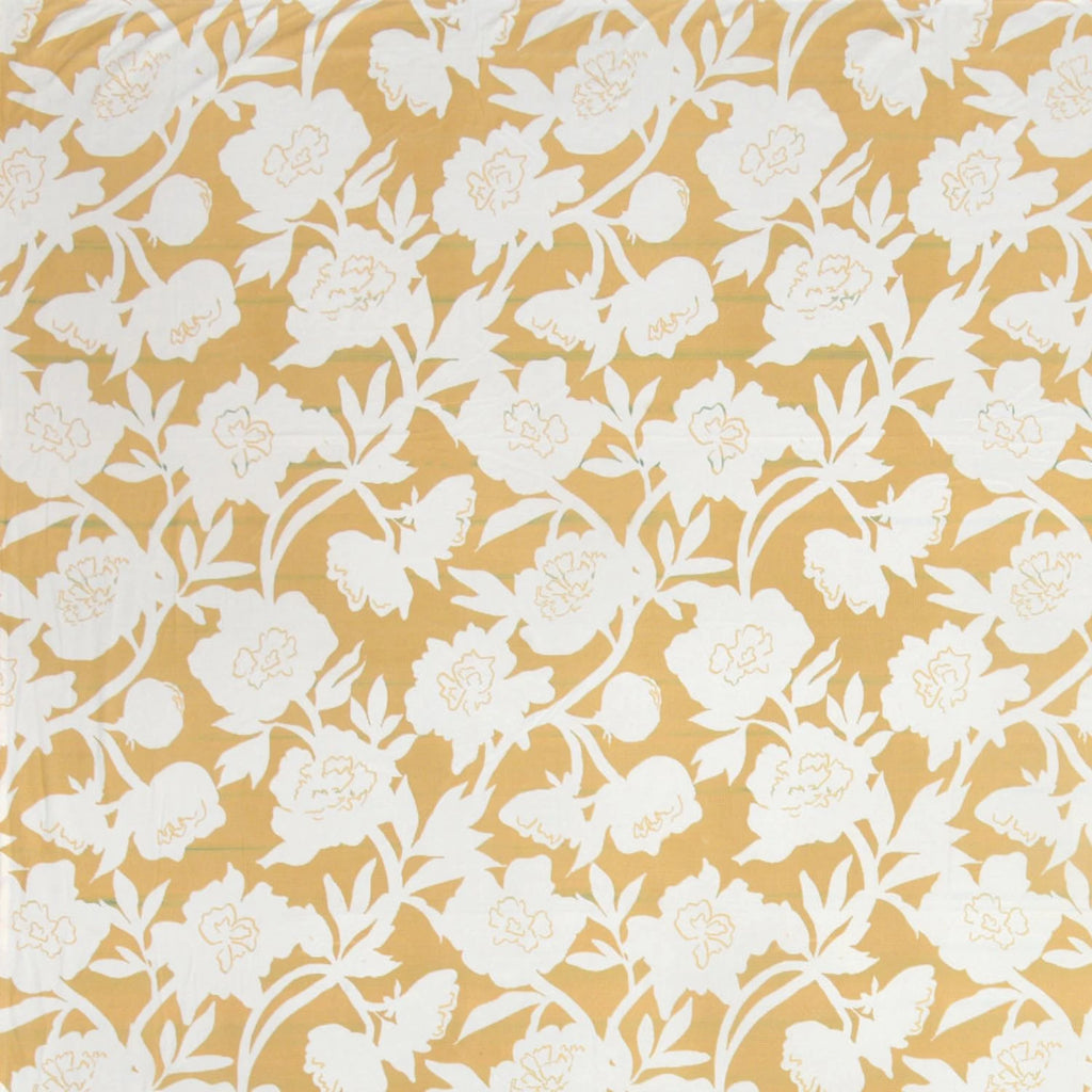 Dream Weaverz Home Polycotton King Fitted (Elastic) 260 TC Floral 1 Bedsheet (Yellow)