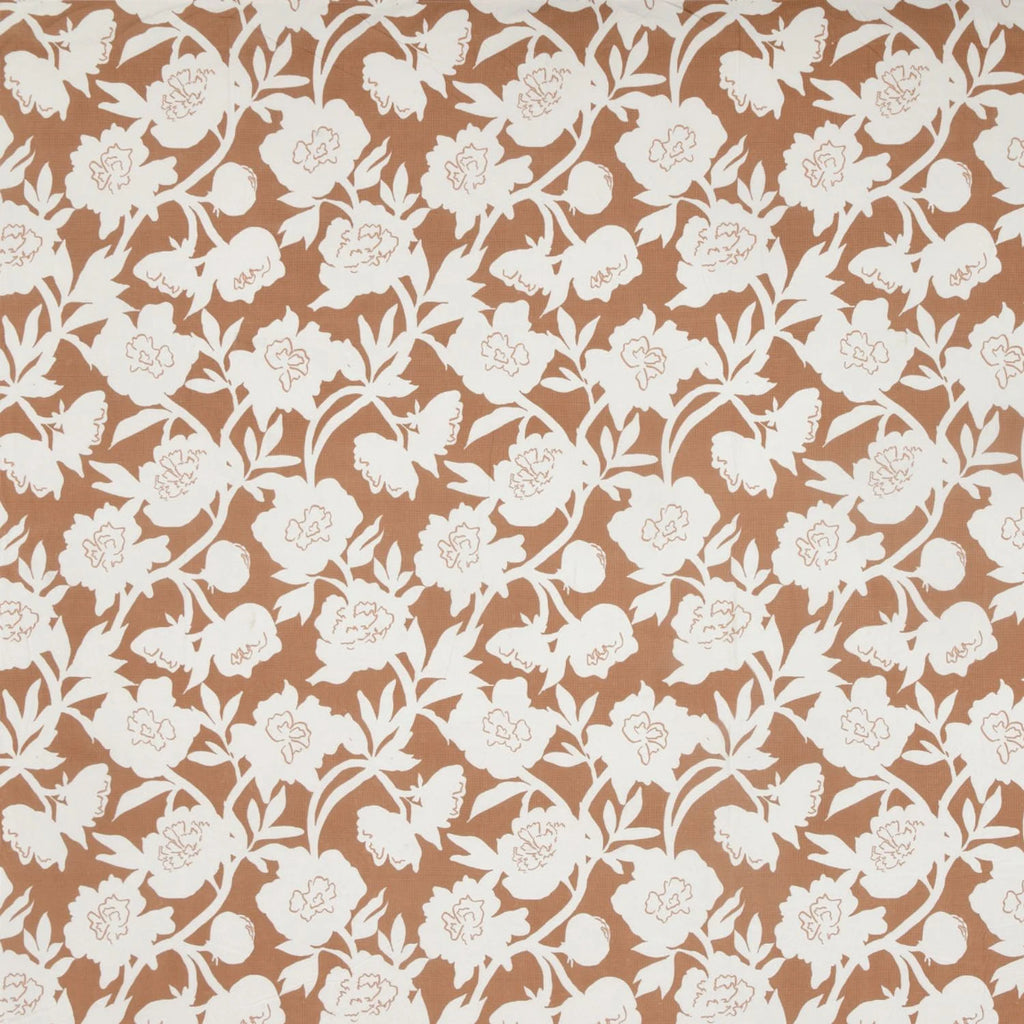 Dream Weaverz Home Polycotton King Fitted (Elastic) 260 TC Floral 1 Bedsheet (Brown-White)