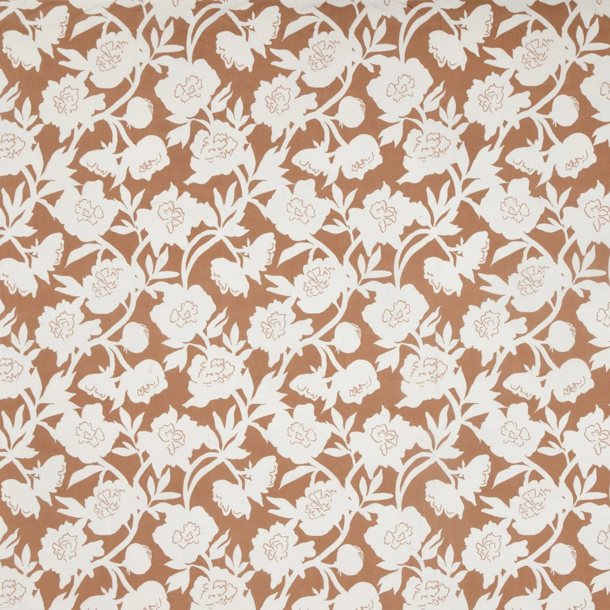 Dream Weaverz Home Polycotton King Fitted (Elastic) 260 TC Floral 1 Bedsheet (Brown-White)