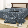Dream Weaverz Cotton King Flat 220 TC Abstract 1 Bedsheet with 2 Pillow Covers (Grey-white)