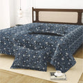 Dream Weaverz Cotton King Flat 220 TC Abstract 1 Bedsheet with 2 Pillow Covers (Deep blue)