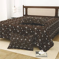 Dream Weaverz Cotton King Flat 220 TC Abstract 1 Bedsheet with 2 Pillow Covers (Chocolate brown)