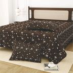 Dream Weaverz Cotton King Flat 220 TC Abstract 1 Bedsheet with 2 Pillow Covers (Chocolate brown)