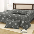 Dream Weaverz Cotton King Flat 220 TC Abstract 1 Bedsheet with 2 Pillow Covers (Slate grey)