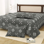 Dream Weaverz Cotton King Flat 220 TC Abstract 1 Bedsheet with 2 Pillow Covers (Slate grey)