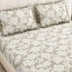 Dream Weaverz Home Polycotton King Fitted (Elastic) 260 TC Floral 1 Bedsheet (Beige-White)