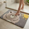 Dream Weaverz Microfiber Bathroom Mat (Grey-brown, Free)