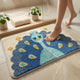 Dream Weaverz Microfiber Bathroom Mat (Blue, Free)