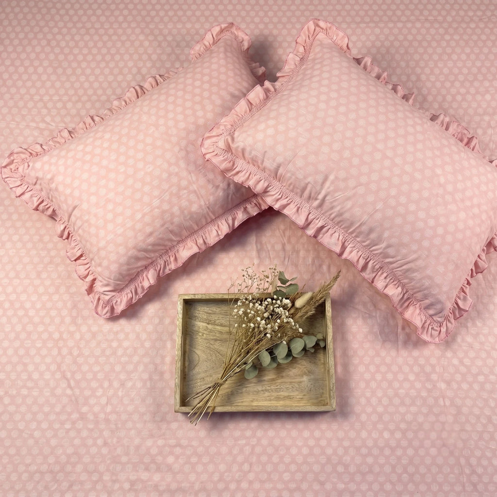 Dream Weaverz Home Polycotton (Flat) 260TC DoubleSIZE BEDSHEET(Pink)
