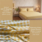 Dream Weaverz Home Polycotton (Fitted) 260TC DoubleSIZE BEDSHEET(Yellow Check)