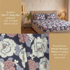 Dream Weaverz Home Polycotton (Fitted) 260TC DoubleSIZE BEDSHEET(Purple-Pink-White)