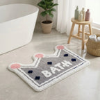 Dream Weaverz Microfiber Bathroom Mat (Grey, Free)
