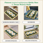 Dream Weaverz Microfiber Bathroom Mat (Green, Free)