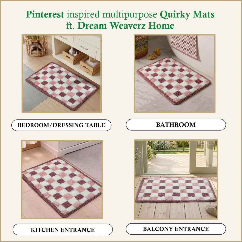 Dream Weaverz Microfiber Bathroom Mat (Multicolor, Free)