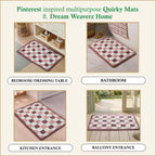 Dream Weaverz Microfiber Bathroom Mat (Multicolor, Free)