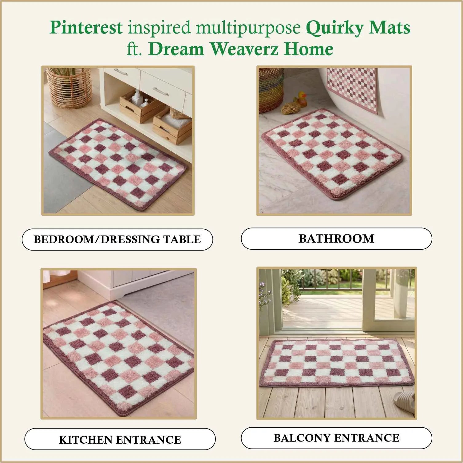 Dream Weaverz Microfiber Bathroom Mat (Multicolor, Free)