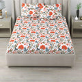 Dream Weaverz Cotton Queen Flat 220 TC Floral 1 Bedsheet with 2 Pillow Covers (Off white)