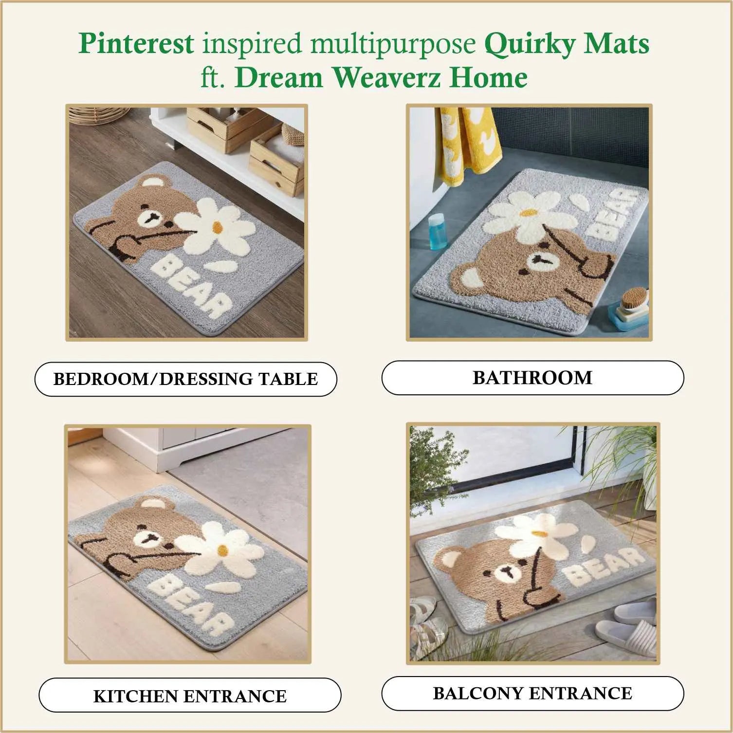 Dream Weaverz Microfiber Bathroom Mat (Grey, Free)