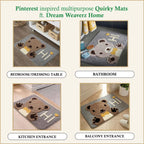 Dream Weaverz Microfiber Bathroom Mat (Grey-brown-white, Free)