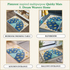 Dream Weaverz Microfiber Bathroom Mat (Blue, Free)