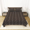 Dream Weaverz Cotton King Flat 220 TC Abstract 1 Bedsheet with 2 Pillow Covers (Chocolate brown)