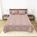 Dream Weaverz Cotton King Flat 220 TC Abstract 1 Bedsheet with 2 Pillow Covers (Dusty rose)