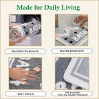 Dream Weaverz Microfiber Bathroom Mat (Grey, Free)