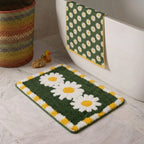 Dream Weaverz Microfiber Bathroom Mat (Green, Free)