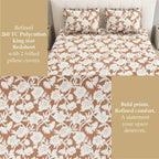 Dream Weaverz Home Polycotton King Fitted (Elastic) 260 TC Floral 1 Bedsheet (Brown-White)