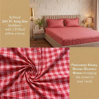 Dream Weaverz Home Polycotton (Flat) 260TC DoubleSIZE BEDSHEET(Red Check)