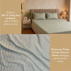 Dream Weaverz Home Polycotton (Flat) 260TC DoubleSIZE BEDSHEET(Green Stripes)