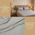Dream Weaverz Home Polycotton (Flat) 260TC DoubleSIZE BEDSHEET(Dark Grey Stripes)