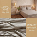 Dream Weaverz Home Polycotton (Flat) 260TC DoubleSIZE BEDSHEET(Grey Stripes)