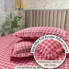 Dream Weaverz Home Polycotton (Fitted) 260TC DoubleSIZE BEDSHEET(Red Check)