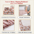 Dream Weaverz Home Polycotton Double Fitted (Elastic) 260 TC Floral 1 Bedsheet with 2 Pillow Covers (Pink)