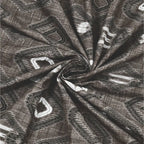 Dream Weaverz Cotton King Flat 220 TC Abstract 1 Bedsheet with 2 Pillow Covers (Grey-brown)