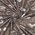 Dream Weaverz Cotton King Flat 220 TC Abstract 1 Bedsheet with 2 Pillow Covers (Brown-white)