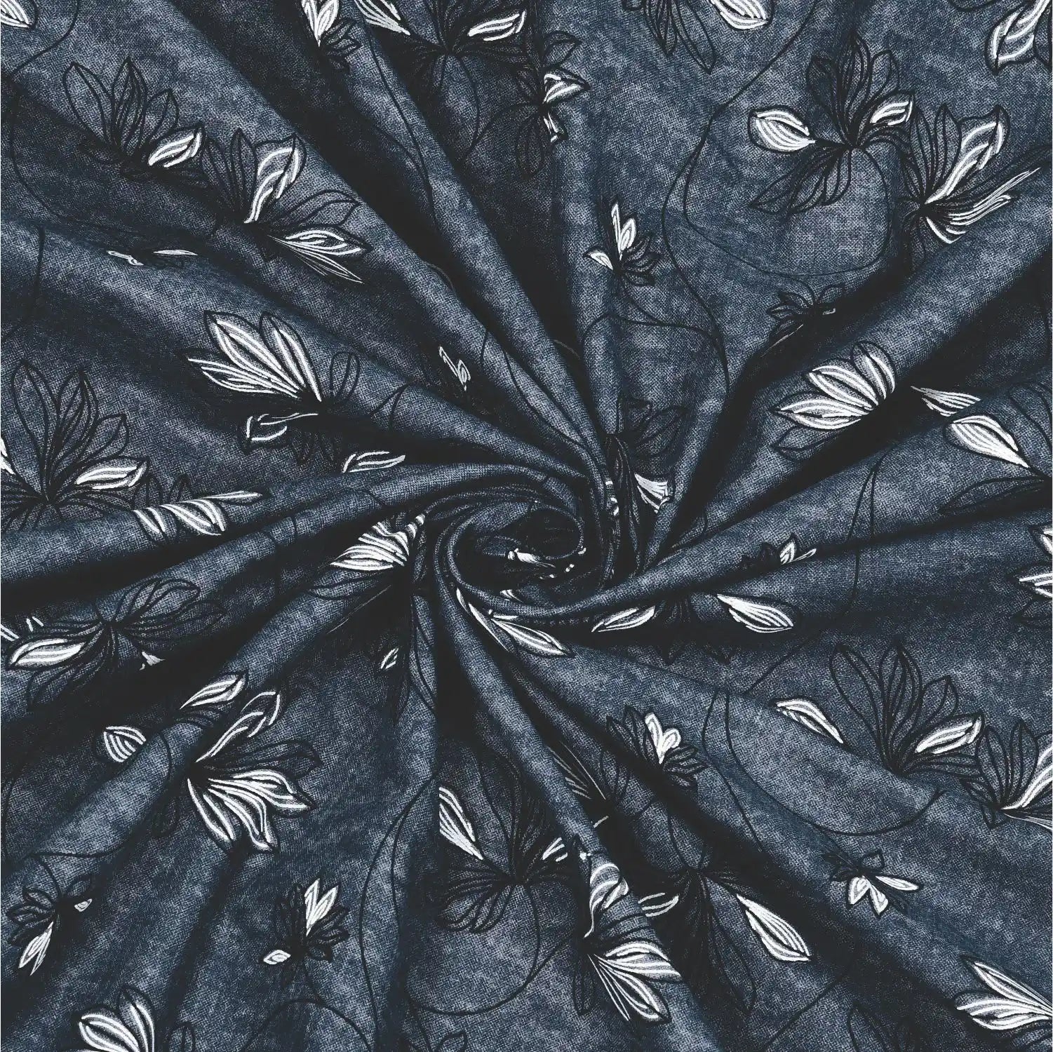 Dream Weaverz Cotton King Flat 220 TC Abstract 1 Bedsheet with 2 Pillow Covers (Deep blue)