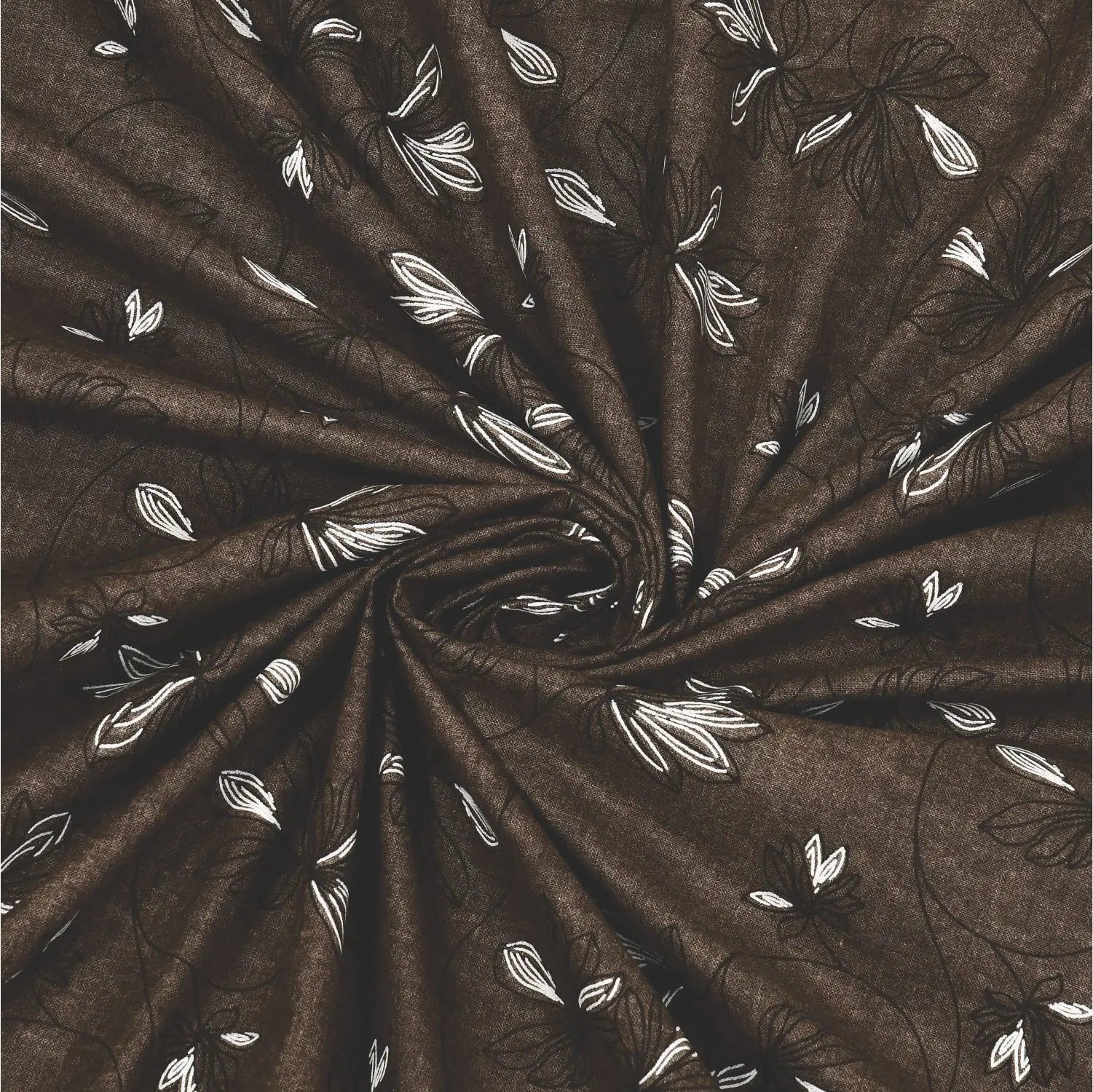 Dream Weaverz Cotton King Flat 220 TC Abstract 1 Bedsheet with 2 Pillow Covers (Chocolate brown)