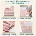 Dream Weaverz Home Polycotton King Fitted (Elastic) 260 TC Floral 1 Bedsheet with 2 Pillow Covers (Baby Pink)