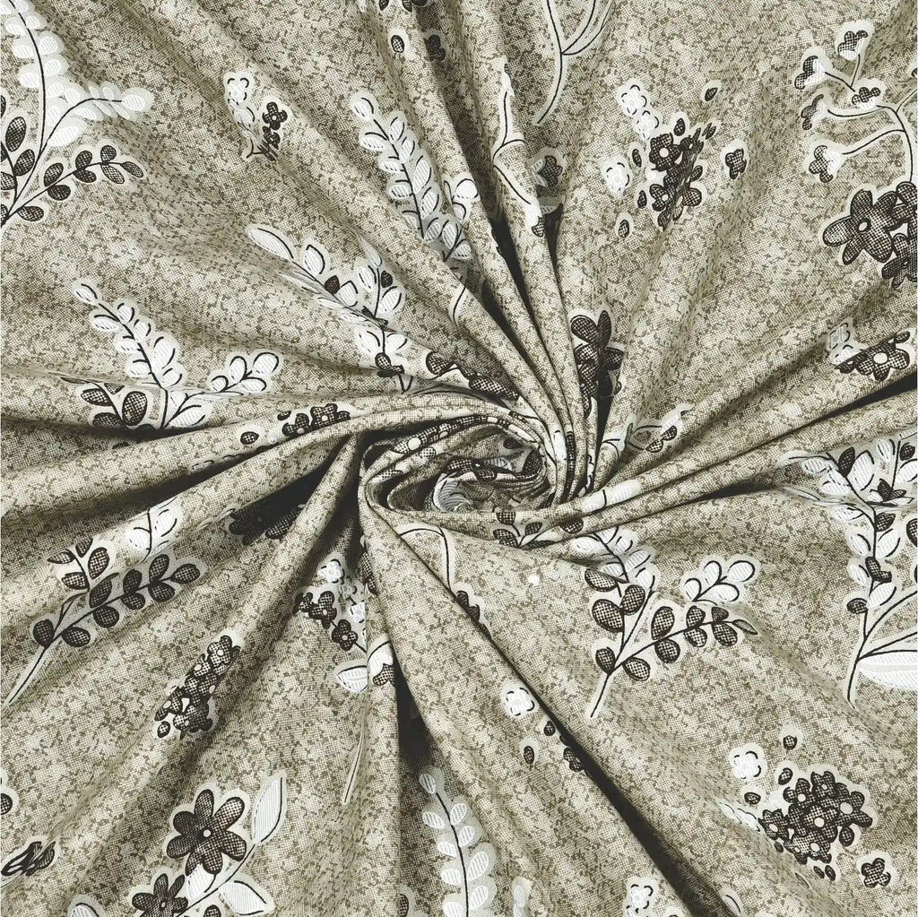 Dream Weaverz Cotton King Flat 220 TC Abstract 1 Bedsheet with 2 Pillow Covers (Sage green)