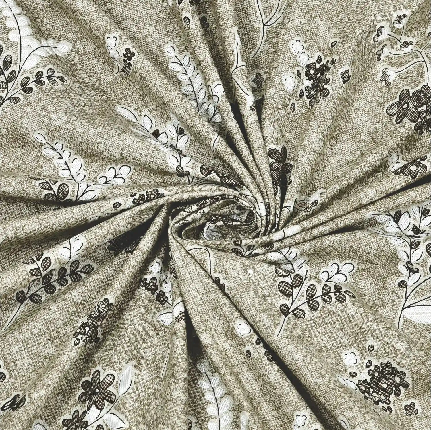 Dream Weaverz Cotton King Flat 220 TC Abstract 1 Bedsheet with 2 Pillow Covers (Sage green)
